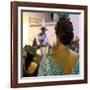 Spanish Girl Watching Horse-Back Feria Procession, Tarifa, Andalucia, Spain, Europe-Giles Bracher-Framed Photographic Print