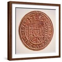 Spanish Gold Doubloon, Looted by Pirates, 1714-null-Framed Giclee Print