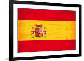 Spanish Grunge Flag. A Flag Of Spain With A Texture-TINTIN75-Framed Art Print