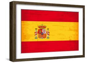 Spanish Grunge Flag. A Flag Of Spain With A Texture-TINTIN75-Framed Art Print