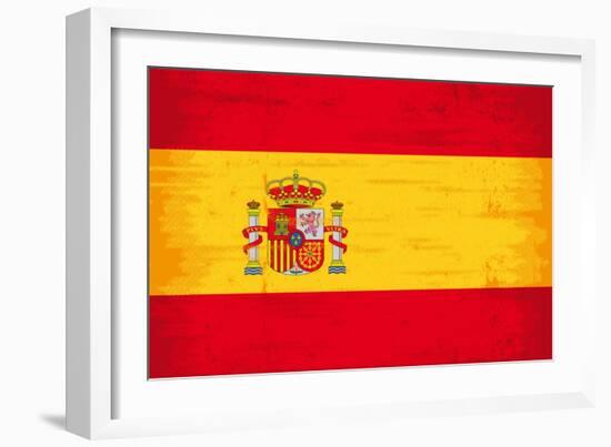 Spanish Grunge Flag. A Flag Of Spain With A Texture-TINTIN75-Framed Art Print