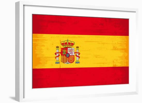 Spanish Grunge Flag. A Flag Of Spain With A Texture-TINTIN75-Framed Art Print