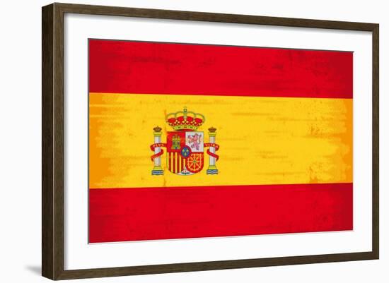 Spanish Grunge Flag. A Flag Of Spain With A Texture-TINTIN75-Framed Art Print