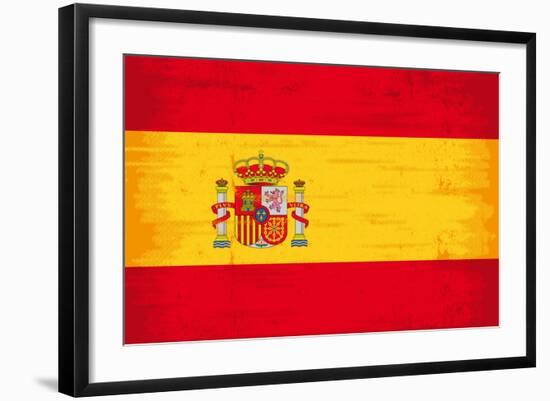 Spanish Grunge Flag. A Flag Of Spain With A Texture-TINTIN75-Framed Art Print