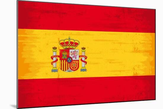 Spanish Grunge Flag. A Flag Of Spain With A Texture-TINTIN75-Mounted Art Print