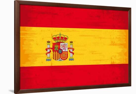 Spanish Grunge Flag. A Flag Of Spain With A Texture-TINTIN75-Framed Art Print