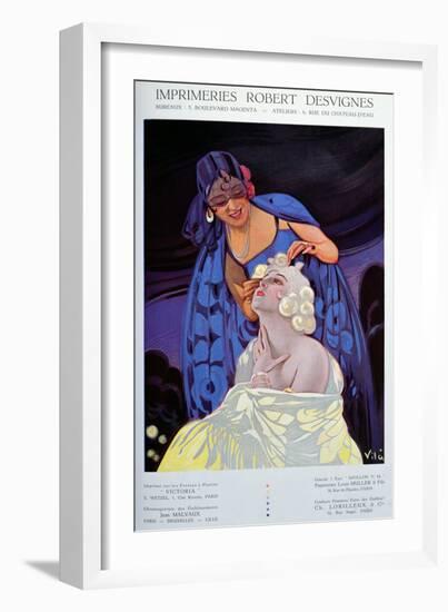 Spanish Hairdresser, from Bulletin Officiel du Syndicat Des Imprimeurs, 1928-Vila-Framed Giclee Print