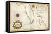 Spanish Map of Florida and the Bahamas, 1805-null-Framed Stretched Canvas