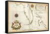 Spanish Map of Florida and the Bahamas, 1805-null-Framed Stretched Canvas