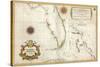 Spanish Map of Florida and the Bahamas, 1805-null-Stretched Canvas