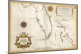 Spanish Map of Florida and the Bahamas, 1805-null-Mounted Giclee Print