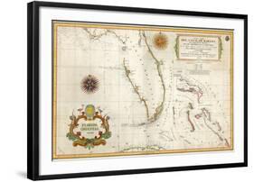 Spanish Map of Florida and the Bahamas, 1805-null-Framed Giclee Print