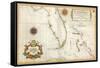 Spanish Map of Florida and the Bahamas, 1805-null-Framed Stretched Canvas