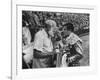 Spanish Matador Antonio Ordonez with Friend, Author Ernest Hemingway in Arena Before Bullfight-Loomis Dean-Framed Premium Photographic Print