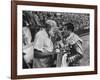 Spanish Matador Antonio Ordonez with Friend, Author Ernest Hemingway in Arena Before Bullfight-Loomis Dean-Framed Premium Photographic Print