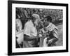 Spanish Matador Antonio Ordonez with Friend, Author Ernest Hemingway in Arena Before Bullfight-Loomis Dean-Framed Premium Photographic Print