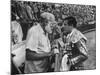 Spanish Matador Antonio Ordonez with Friend, Author Ernest Hemingway in Arena Before Bullfight-Loomis Dean-Mounted Premium Photographic Print