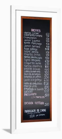 Spanish Menu from a Restaurant in Madrid-RobWilson-Framed Art Print
