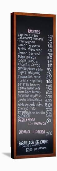 Spanish Menu from a Restaurant in Madrid-RobWilson-Stretched Canvas