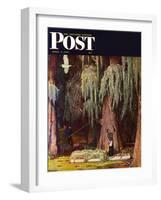 "Spanish Moss pickers," Saturday Evening Post Cover, April 5, 1947-Mead Schaeffer-Framed Giclee Print