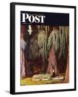 "Spanish Moss pickers," Saturday Evening Post Cover, April 5, 1947-Mead Schaeffer-Framed Giclee Print