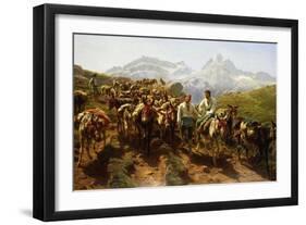 Spanish Muleteers Crossing the Pyrenees, 1857-Rosa Bonheur-Framed Giclee Print