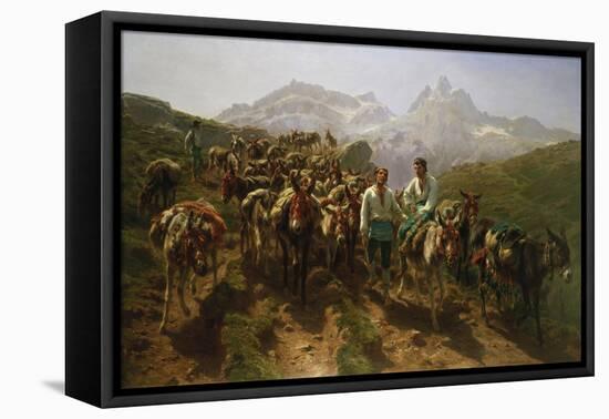 Spanish Muleteers Crossing the Pyrenees, 1857-Maria-Rosa Bonheur-Framed Stretched Canvas