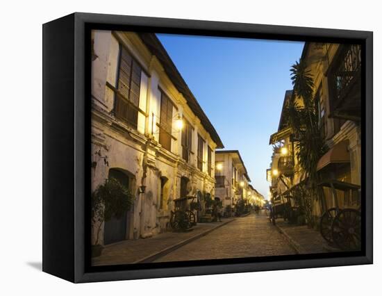 Spanish Old Town, Vigan City, Ilocos Province, Luzon Island, Philippines, Southeast Asia-Kober Christian-Framed Stretched Canvas