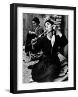 Spanish Peasant Using Ancient Methods to Spin Flax Into Thread-W^ Eugene Smith-Framed Photographic Print