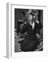 Spanish Peasant Using Ancient Methods to Spin Flax into Thread-null-Framed Photographic Print
