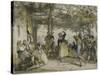 Spanish Peasants Dancing the Bolero, 1836-John Frederick Lewis-Stretched Canvas