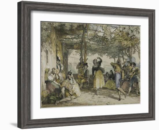 Spanish Peasants Dancing the Bolero, 1836-John Frederick Lewis-Framed Giclee Print