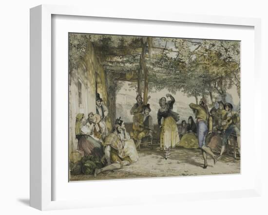 Spanish Peasants Dancing the Bolero, 1836-John Frederick Lewis-Framed Giclee Print