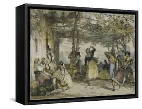 Spanish Peasants Dancing the Bolero, 1836-John Frederick Lewis-Framed Stretched Canvas