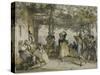 Spanish Peasants Dancing the Bolero, 1836-John Frederick Lewis-Stretched Canvas