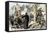 Spanish Priests Destroying Aztec Idols in Mexico-null-Framed Stretched Canvas