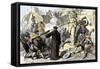 Spanish Priests Destroying Aztec Idols in Mexico-null-Framed Stretched Canvas