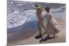 Spanish school. Beach in Valencia, morning sun. Playa de Valencia, sol de manana. 1902-Joaquin Sorolla-Mounted Poster