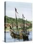 Spanish Ships in a Colonial Port-null-Stretched Canvas