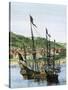 Spanish Ships in a Colonial Port-null-Stretched Canvas