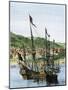 Spanish Ships in a Colonial Port-null-Mounted Giclee Print