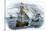 Spanish Ships of Hernando Cortes Sailing to Mexico, c.1519-null-Stretched Canvas