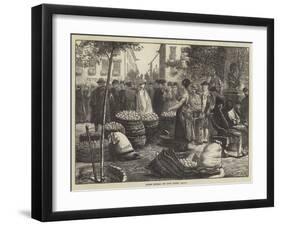 Spanish Sketches, the Fruit Market, Malaga-null-Framed Giclee Print