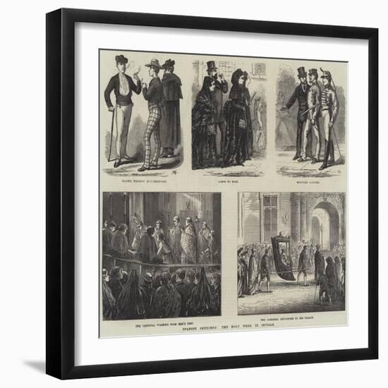 Spanish Sketches, the Holy Week in Seville-null-Framed Giclee Print