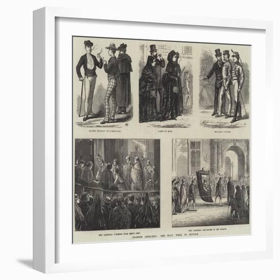 Spanish Sketches, the Holy Week in Seville-null-Framed Giclee Print