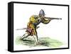 Spanish Soldier Aiming an Arquebus in the New World, 16th Century-null-Framed Stretched Canvas