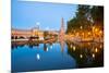 Spanish Square Espana Plaza in Sevilla Spain at Dusk-vichie81-Mounted Photographic Print