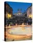 Spanish Steps at Night, Rome, Italy-Walter Bibikow-Stretched Canvas