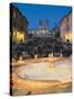 Spanish Steps at Night, Rome, Italy-Walter Bibikow-Stretched Canvas