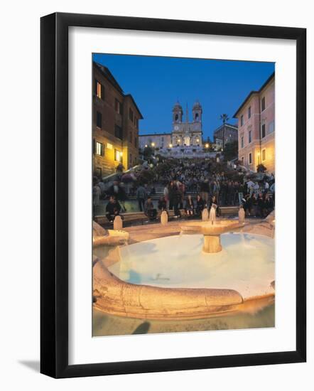 Spanish Steps at Night, Rome, Italy-Walter Bibikow-Framed Photographic Print